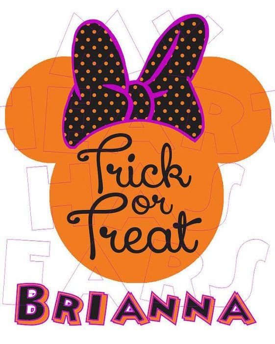 Printable DIY Trick Or Treat Minnie Mouse Halloween PERSONALIZED Iron