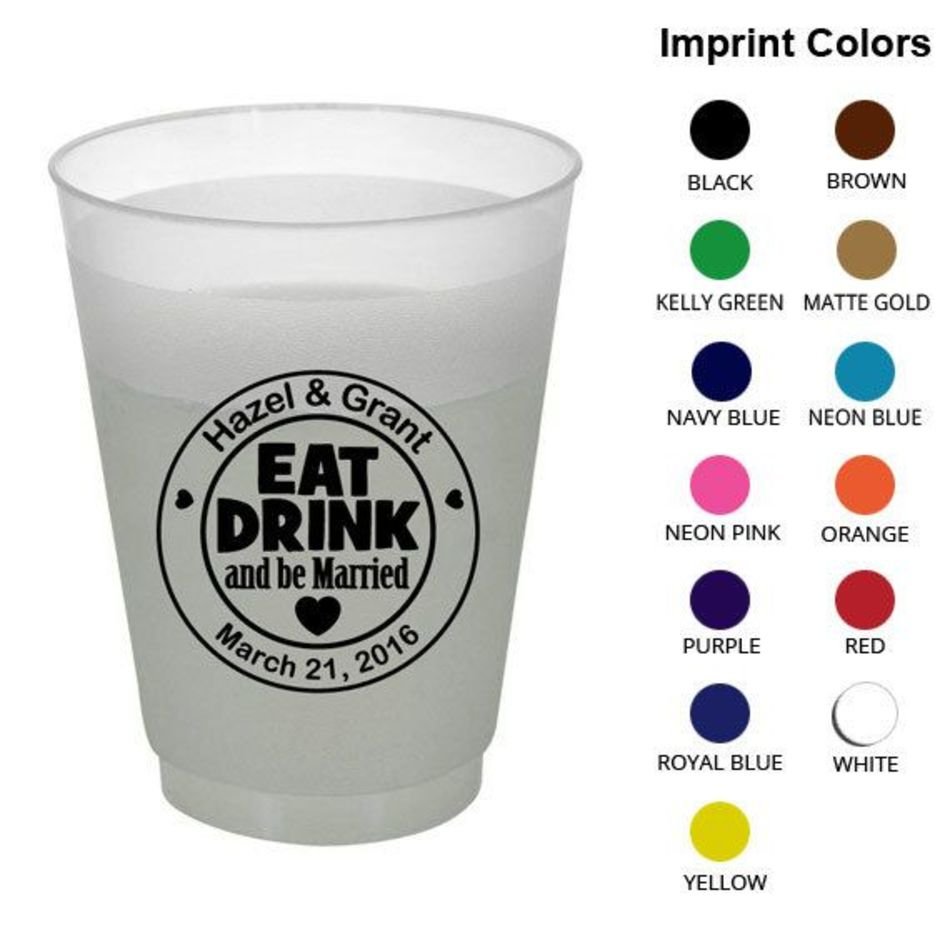 Frosted Cups Clipart 1738 Eat Drink Be Married Wedding Party