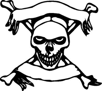 Skull Banner Clip Art