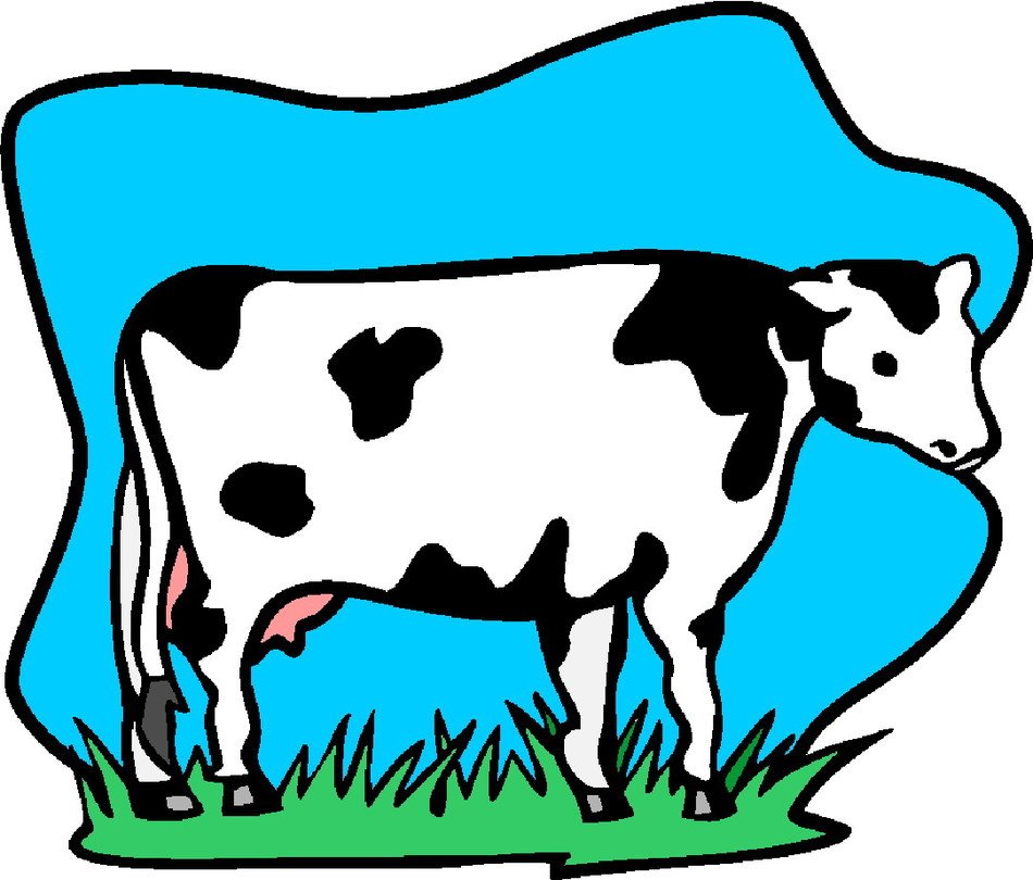 clipart of the Cow on a field