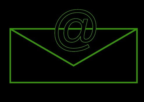 email symbol on black background
