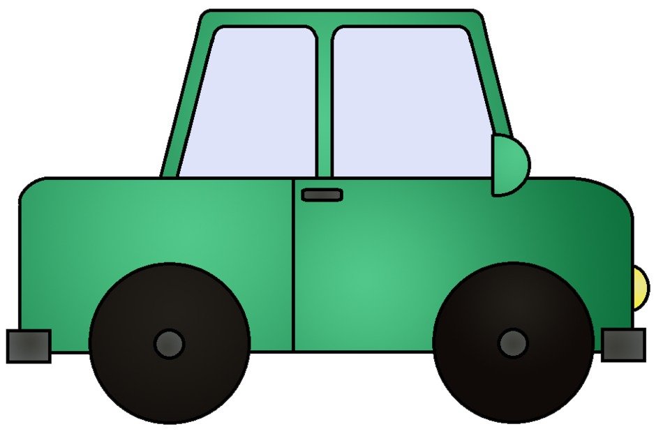 drawn green car