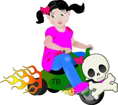 Biker Girl Clip Art