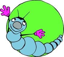 Clipart of cute Cartoon Worm