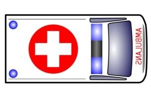 Ambulance car, top view, Clip Art