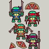 Clip art of Ninja Turtle Pizza Party