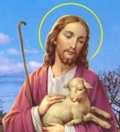 jesus christ with a lamb in his hands