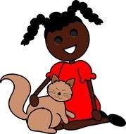 Little Girl African American Clip Art N2