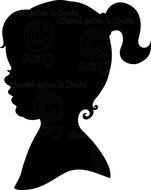 black silhouette of a girl's head
