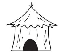 Hut Coloring Pages