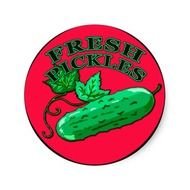 Fresh Pickles Label For Homemade Round Stickers