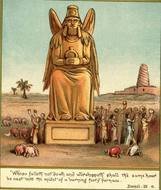 Golden statue of Nebuchadnezzar as a graphic illustration