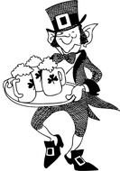Clip art of elf with beer