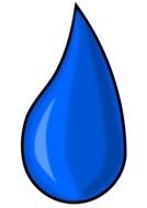 drawing of a blue drop on a white background