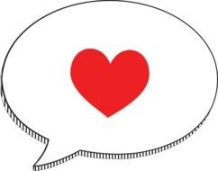 red heart as a symbol for message