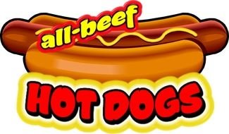 Clip art of All Beef Hot Dog Sign