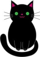 black cat with green eyes as a picture for clipart