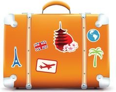 Suitcases With Stickers as a picture for a clipart