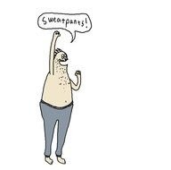 Man with sweat clipart