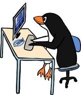 Working Penguin Clip Art
