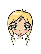 face drawing of a girl with white hair