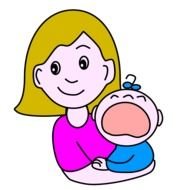 painted mom with a crying baby