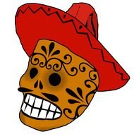 skull with mexican hat