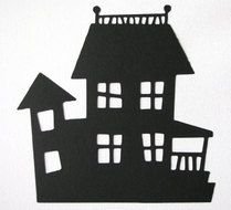 creepy mansion silhouette