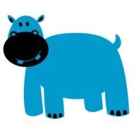 blue baby horse drawing