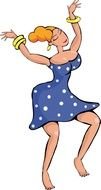 Cartoon Lady Dancing N2