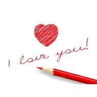 red pencil for romance as picture for clipart