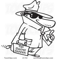 Black And White Spy Cartoon
