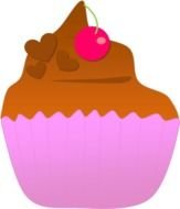 pink Single Cupcake drawing