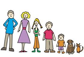 family of stick figures