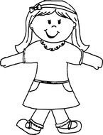 painted doll in coloring book