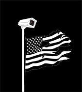 Black And White Tattered American Flag drawing