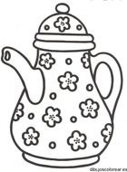 Dibujo De Una Cafetera Con Flores