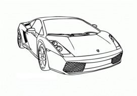 Black and white drawing of Lamborghini clipart