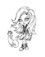 coloring page with a cute cartoon girl