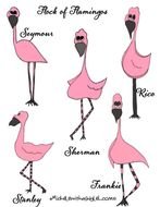 Digital Clipart Flock Of Flamingos By MichelewithasingleL On Etsy $8