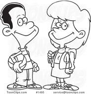 Black And White Cartoon School N3