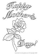 Happy Mothers Day Coloring Pages