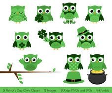 St Patricks Day Owl drawing