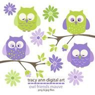 Purple Baby Owl Clip Art