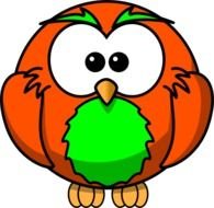 Orange And Green Hoot Clip Art