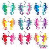 Cute Seahorse Clip Art N4
