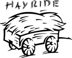 Fall Hayride Clip Art drawing