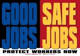 Sign of Good Jobs and Safe Jobs clipart