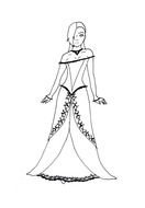 Fancy Dress Outline drawing