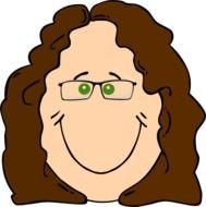 Cartoon Woman Faces With Glasses